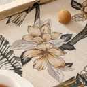 ISAENNE Designer Vintage Linen Round Table Cloth,Floral and Bird Pattern Elegant Tablecloth,Fall Wrinkle Resistant Home Decor Tablecloths for Dining Kitchen Christmas,Diameter 67"-Murad A