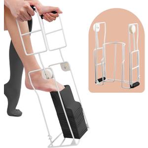 Compression Sock Aid Device - Foldable Sock Aids for Putting on Compression Socks, Stocking Donner Sock Helper Tool for Seniors Fits Calf Circumference Under 15 Inches