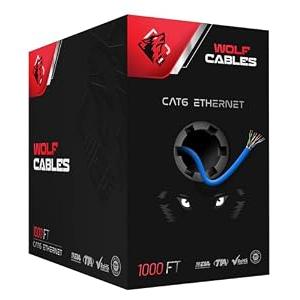 WOLF CABLES | Heavy-Duty CAT6 Ethernet Cable 1000ft | UTP, 23AWG, 550MHz | Stable & Remarkable Performance (Blue)