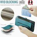 Asuwish Phone Case for Samsung Galaxy A51 4G Zipper Wallet Cover with Tempered Glass Screen Protector and Flip RFID Blocking Cash Card Holder Cell Accessories A 51 M40S 51A A515F S51 Women Girls Green