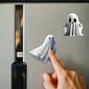 6 Pcs Halloween Fridge Magnets Little Ghost Themed Halloween Refrigerator Decoration Magnets Cute Cartoon Spooky Magnetic Holiday Fridge Magnet for Mental Door Kitchen Garage Home Party Car Decor