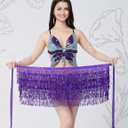 MOLFUJ Women's Sequin Tassel Skirt, Sparkly Fringe Skirt for Women, Glitter Metallic Rave Costume, Festival Party Skirts