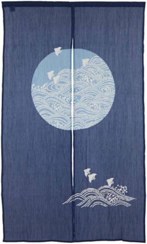 Made in Japan Noren Curtain Tapestry Plovers with Waves