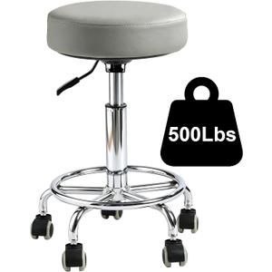 500lb heavy-duty Rolling Stool with Wheels,9.5cm thick Comfort cushion, Standard