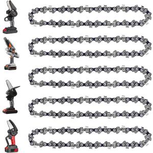 5 Pack 6 Inch Chainsaw Chain 5 Pcs Replacement Chains for 6-inch Cordless Electric Portable Mini Chainsaws6Inch Chainsaw Chains for Pruning Shears and Wood Cutting 37 Drive Links