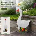 20 Inch Large Porch Goose Statue,Solar Garden Light,Weatherproof Resin, Outdoor Goose Statue & Hand-Painted Goose Decor for Yard Lawn