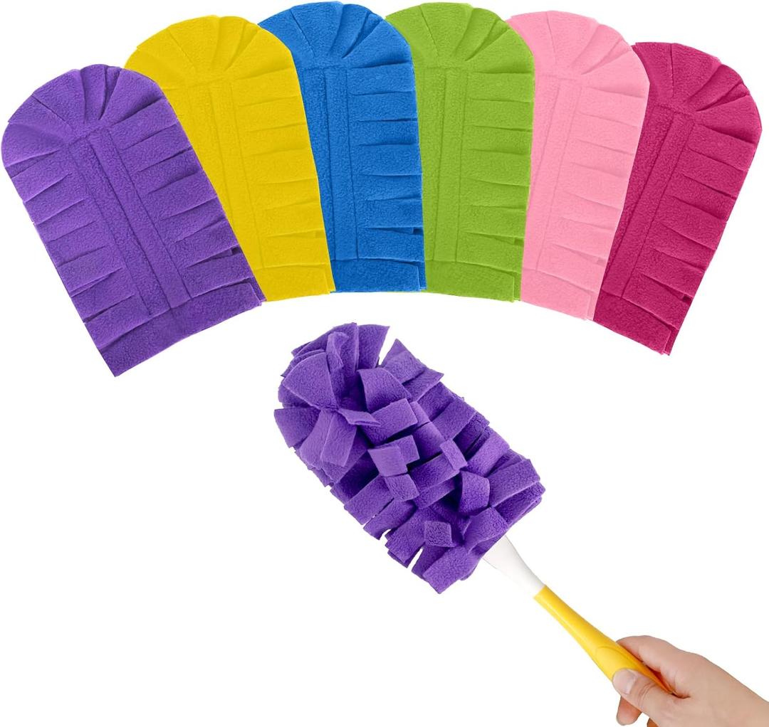 Fleece Reusable Duster Refill Compatible with Swiffer Hand Duster, 360 Heavy Duty Duster Refills, Washable Dusters Refills for Swiffer Duster Extended Handle, 6 Pack (Handle is Not Included)