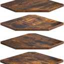 Corner Shelf Wall Mount, Floating Corner Shelves, Set of 4 Corner Wall Shelf Organizer, Rustic Wood Wall Storage Display Shelves for Living Room Bedroom Bathroom Kitchen, Rustic Brown
