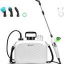 MAYGROVE 2 Gallon Electric Sprayer, Battery Powered Spray Bottle, Automatic Water Pump Plant Mister, Weed Yard Sprayer with 3 Nozzles, Ergonomic Handle, 3 Hours Long Battery Life