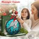 2 x Mom and Baby Manatee Christmas Ornament 2025 - Manatee Gifts for Animal Lovers Women, Men, Mommy Hugging Her Baby, for Mom from Son Daughter, Wooden Animal Ornaments Hanging Decor