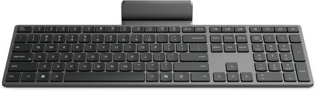 Lenovo 700 Modern Wireless Keyboard, 2.4 GHz Dongle & Dual Bluetooth Connection, AES-128 Encryption, 36 Month Battery Life, Luna Grey