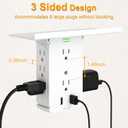 Socket Wall Shelf-CFMASTER 10 Port Surge Protector Wall Outlet, 8 Electrical Outlet Extenders and 2 USB Ports 2.4A, with Removable Built-In Shelf, FCC Listed (1, White)