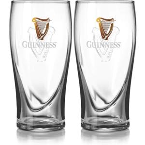 Guinness 20oz Beer Glasses Twin Pack | Certified Official Merchandise | Ideal gift for Beer Lovers