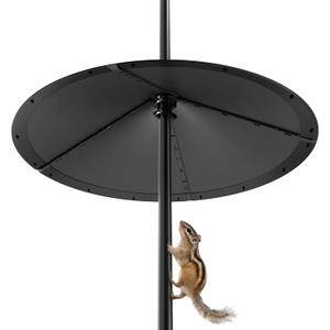 24 Inch Large Squirrel Baffle for Bird Feeder Pole, Squirrel Proof Bird Feeders Baffle with Metal Frame, Outside Squirrel Stopper & Bird House Guard for Shepherds Hook, Black, 1 Pack