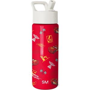 Simple Modern Kids Summit Water Bottle with Straw Lid |Disney Lightning McQueen 18oz Stainless Steel Cup Insulated Tumbler for Boys, School | Cars Lightning Speed