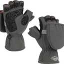 Palmyth Ice Fishing Gloves Convertible Mittens Flip Fingerless Mitt with Thinsulate 3M Warm for Cold Weather and Winter Men Women Photography Running Camera (X-Small, Gray)