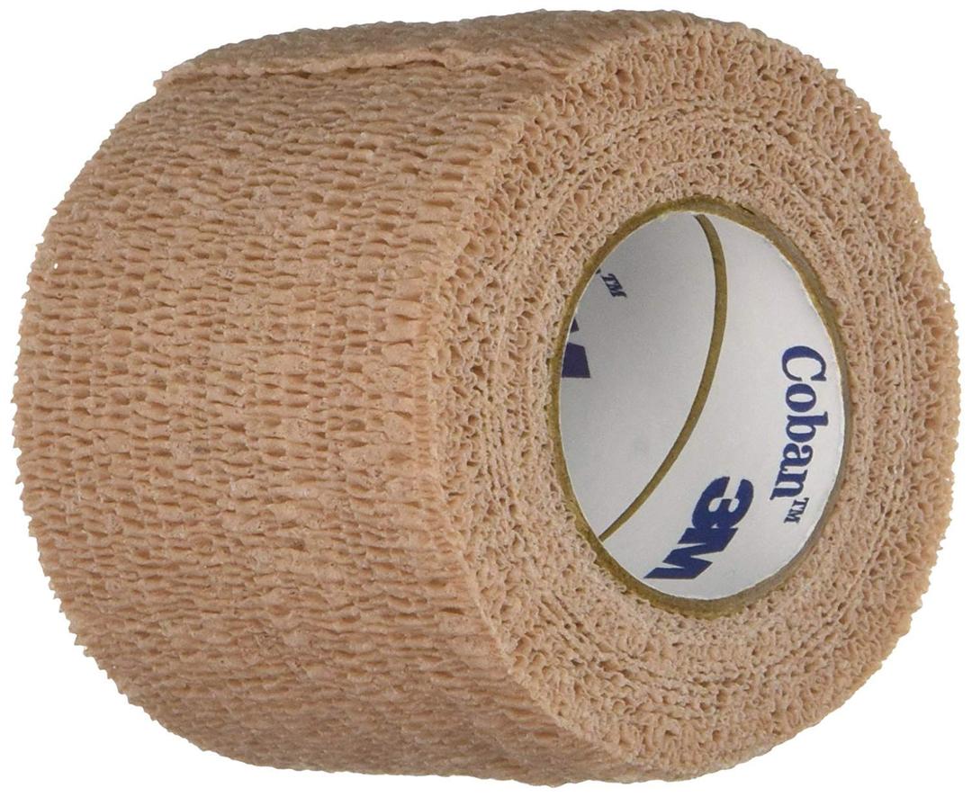 3M Coban Self-Adherent Wrap, Self Adherent Wrap Used to Secure Dressings and Other Devices, Compress or Protect Wound Sites and Immobilize Injuries, Tan, 2" x 5 yds, Each (1 Count (Pack of 1))