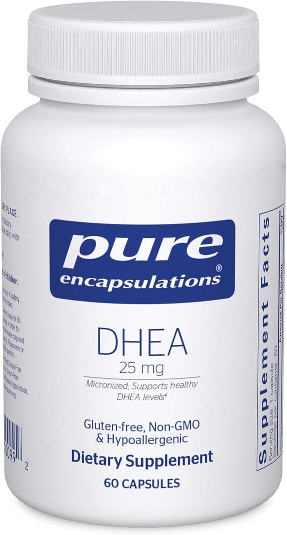 Pure Encapsulations DHEA 25 mg, 60 Capsules (EXP 07/15/27)