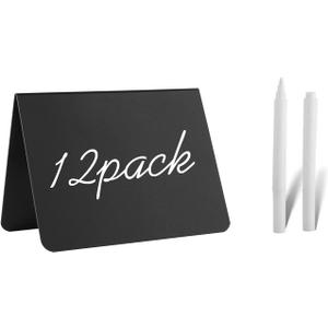12 Pack 4"x3"Mini Chalkboard Signs for Chalk Sign for Food - Party - Buffet - Table Sign Chalkboard - Wedding - Bakery - Small