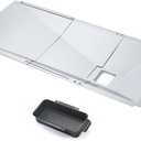 Uniflasy Universal Grease Tray with Catch Pan fits Nexgrill, Charbroil, Dynaglo, Kenmore, BHG, Grill Master, Backyard, Uniflame, Expert Gas Grill, Adjustable Drip Pan for 3/4/5 Burner Gas Grill 23.6"to 31.6" (Two Sections Adjustment)