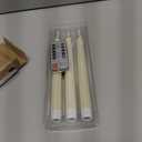 GenSwin Flameless Taper Candles with Remote Timer, Real Wax LED Flickering Candlesticks Battery Operated 3D Wick for Wedding, Party, Home(Ivory, 9.84", Set of 3)