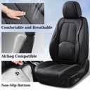Coverado Car Seat Covers Full Set, Premium Nappa Leather Seat Covers for Car, Waterproof Car Seat Protector with Lumbar Support, Automotive Seat Covers Universal Fit for Most Cars SUV Truck(Black)