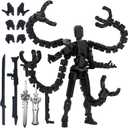 T13 Action Figure Already Assembled Accessories,T13 Multi-Jointed Movable,for Collectors Desktop Decorations t-13 Movability 3D Printed Toys (Black, 7.2inch)