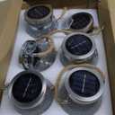 Cooo 4 Pack Heavy Crackle Glass Solar Lantern with 30 LED Firefly Lights– Waterproof Outdoor Hanging Lamp 215% Larger Solar Panel, Stainless Steel Lid Decorative Lighting for Garden Patio Table