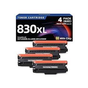 v4ink Compatible TN830XL Toner Cartridge Ink for Brother HLL2460DW Printer Replacement for TN830XL TN830 TN830 Toner Set for DCPL2640DW HLL2405W HLL2400D MFCL2820DW HLL2480DW Printer (2 Black)