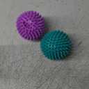 2 Pack 4.5 Heavy Duty Squeaky Dog Ball for Medium Large Dogs, Spikey Dog Ball Toys for Clean Teeth and Training, Large Dog Toys for Aggressive Chewers (Purple)