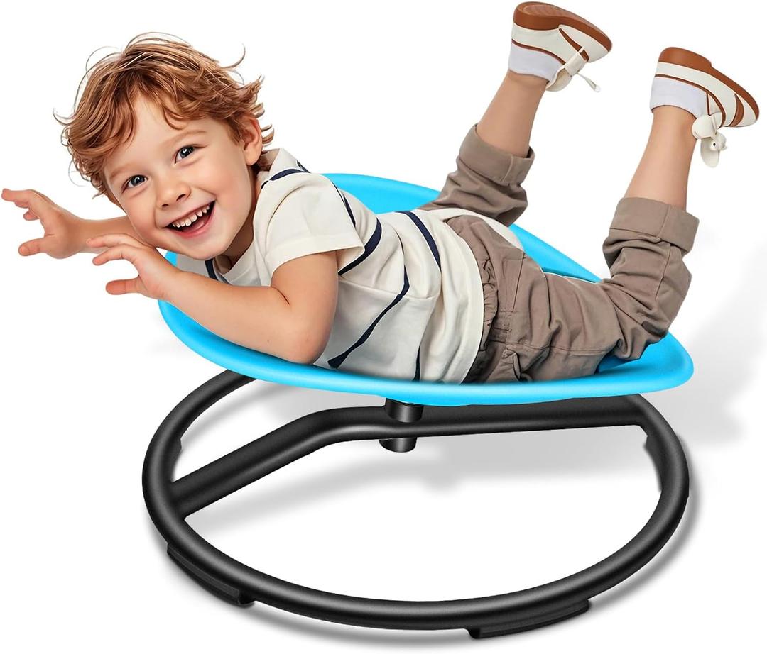 FERUERW Spinning Chair for Autistic Kids, Sensory Swivel Chair, 220LBS Weight Capacity, Sensory Toy for Children with ADHD/Autism, Training Body Coordination, 3+ Years (Blue), 10.6 Inches X 22 Inches X 22 Inches