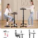Standing Desk Adjustable Height, Mobile Stand Up Desks with Wheels Small Computer Desk Rolling Desk, Portable Laptop Desk Black Standing Table Sit Stand Home Office Desks 16"x31.5" Height 27"-43.5", 31.5" X 15.7" X 28"