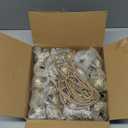 VioraWhite 50 Pcs Valentines Mini Mercury Glass Ornaments 2" & 2 Pcs Twines, DIY 6 ft Vintage Romantic Embossed Mercury Glass Ornament Garland for Valentines Gift Wedding Hanging Decor(Champagne)