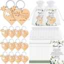 Wedding Favors for Guests Wood Heart Puzzle Keychains Thank You Cards Gift Bag Bridal Shower Souvenir Gifts(150 Set)