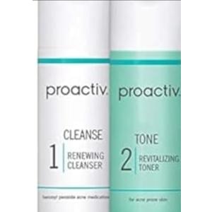 Proactiv 2 Step Acne Treatment - Benzoyl Peroxide Face Wash and Exfoliating Toner - 30 Day Complete Acne Skin Care Kit