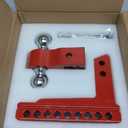 LOCAME Adjustable Trailer Hitch, Fits 2-Inch Receiver Only, 8-Inch Drop/Rise Aluminum Drop Hitch,12,500 LBS GTW-Tow Hitch for Heavy Duty Truck with Double Stainless Steel Locks, Red, LC0014