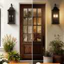 RAYVO 22" Large Outdoor Lantern Lights Dusk to Dawn 2 Pack, Black, 21.5 Inch