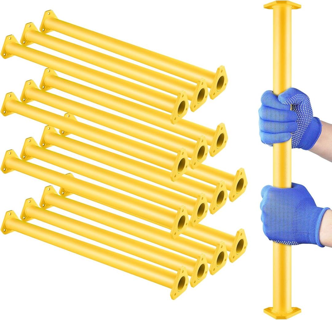 21.5 Inch Metal Monkey Bars Ladder Rungs Set for Backyards Playground and Children Indoor and Outdoor Climbing Kit, Set of 15 (Yellow)