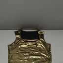 Allegra K Women's U Neck Sleeveless Halloween Party Clubwear Holographic Shiny Metallic Crop Top, Size Large, Gold