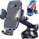 Coolpow 3-in-1 Car Phone Holder MountStrongest Suction & Military-Grade Cell Phone Holders for Your Car Dashboard Phone Holder Automobile Cradle Truck Mount Stand for iPhone Android All Smartphones (Fabric Texture)
