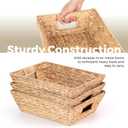 2 x Set of 3 Snack Baskets, Water Hyacinth Basket, Wicker Snack Basket Organizer for Office, Small Wicker Baskets with Handles (3 Medium Basket)