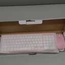 Wireless Keyboard and Mouse Combo, Compact Quiet Wireless Keyboard and Mouse Set 2.4G Ultra-Thin Sleek Design for Windows, Computer, Desktop, PC, Notebook, Laptop (Pink)