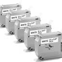 M-K231 Label Tape Replacement for M-K231s Brother Label Tape 12mm 0.47 White P Touch M Tape M231 MK231 MK-231 M-231 Refills, Compatible with Brother PT-M95 PT-90 PT-85 PT-70 PT-65 PT-60 PT-45, 5-Pack