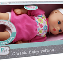 Baby's First Bathtime Baby Softina in Pink & Floral Jumper With Matching Headband and Feel So Real Skin - Safe for Children 1 Year & Up