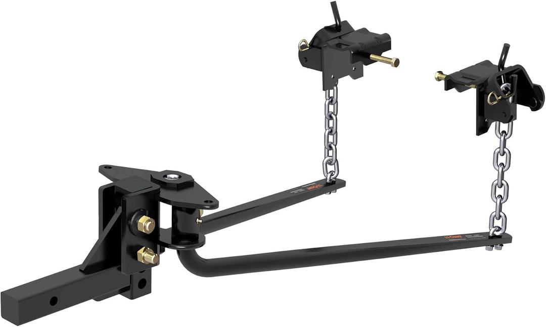 CURT 17050 Round Bar Weight Distribution Hitch with Integrated Lubrication, Up to 6K, 2-Inch Shank (6k lbs Capacity)