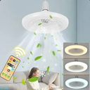 Ceiling Fans with Lights and Remote Low Profile Fan Light Ceiling Fixture Modern Fandelier 6 Speed, Quiet Operation, Dimmable, Adjustable Color Temperature 15.7"