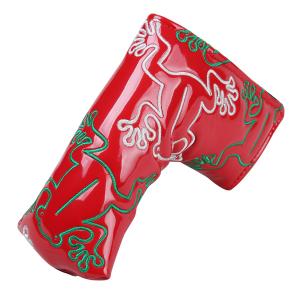 Golf Builder Golf Blade Putter Head Cover, Frog Design, Red