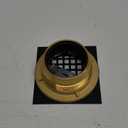 Westbrass D206BS-62 4-1/4" Square Grate Shower Drain Cover with 2" Brass Drain Pipe, Matte Black