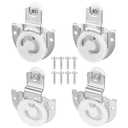 Xindojuz Sliding Closet Door Hardware Set, Sliding Wardrobe Door Roller Kit Includes 4 Knob Adjustable Doors Hooks and 8 Screws to Allow Wardrobe Cabinet Doors to Slide Smoothly and Quietly