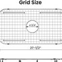 Sink Bottom Grid 27-1/2" x 14-1/4", Centered Drain with Corner Radius 3-1/2" (27-1/2" x 14-1/4" Center Drain) - for Single Bowl Kitchen Sink
